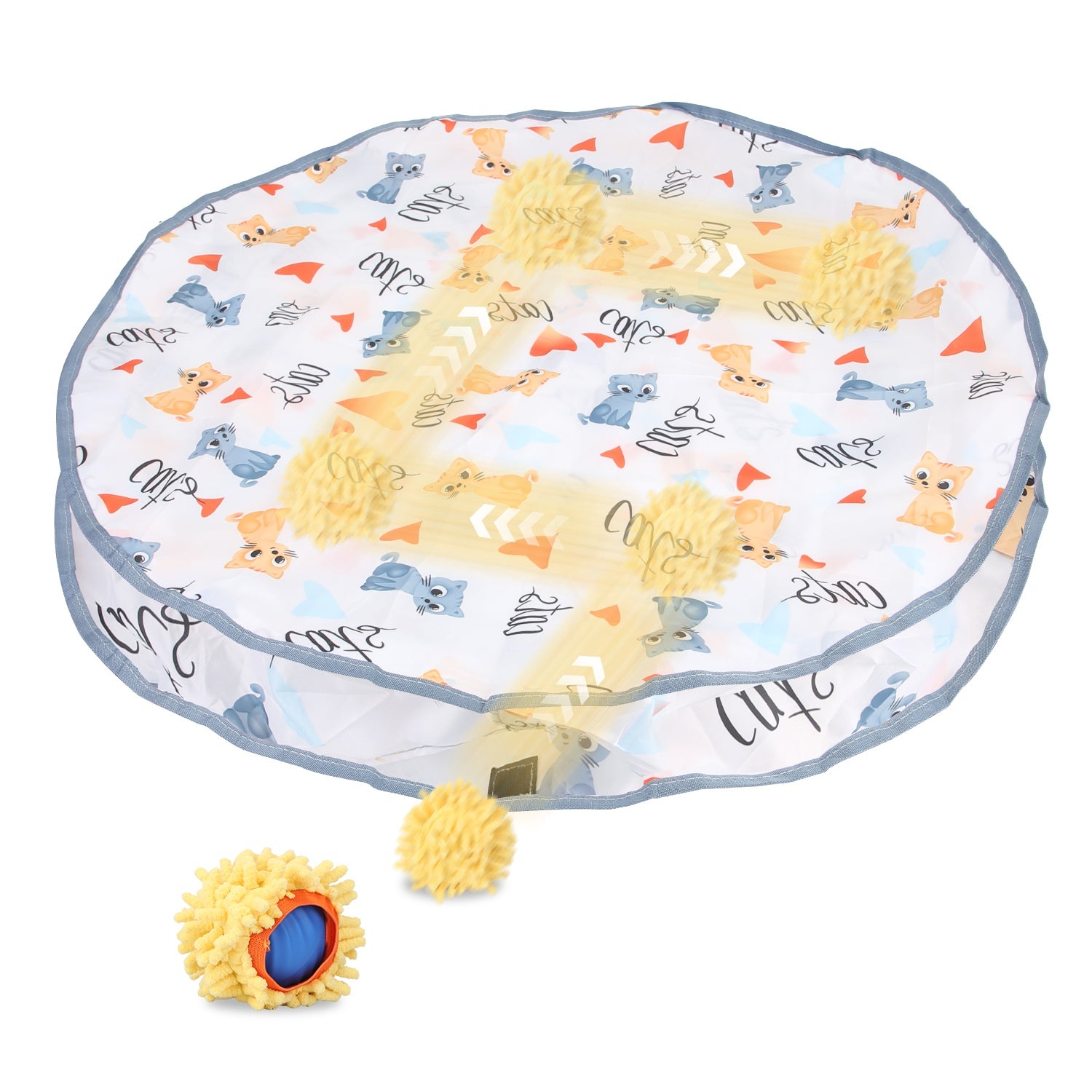 1Pc Cat Toys Ball Fast Rolling In Pouch Rechargeable Motion Activated Interactive Cat Toys For Indoor Cats Hide And Seek Mouse Catching Game