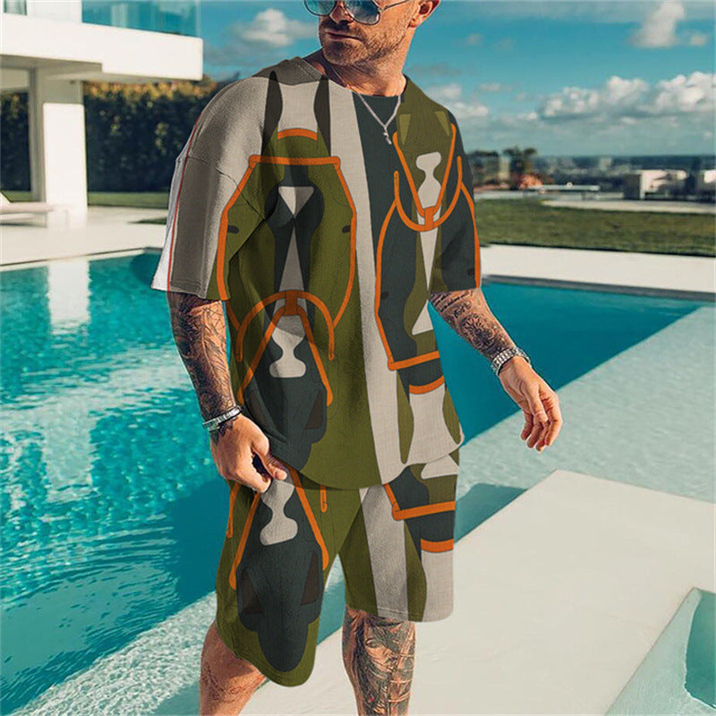 3D Printed Men's Sports Fitness Leisure Suit