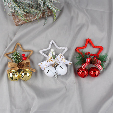 Christmas Five-pointed Star Bell Accessories Pendant Christmas Tree Ornament For Christmas Party DIY