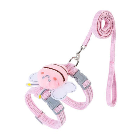 Small Cat Harness Wing Shaped Decorative Walking Vest Traction Rope Set
