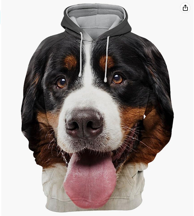 Mens Printed Hoodie Loose-fitting Top