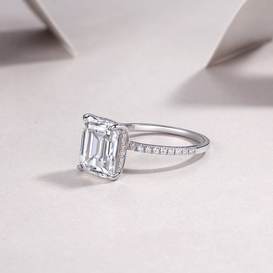 Iridescence City - Fashionable Diamond Jewelry Set With Moissanite S925 Sterling Silver And Platinum Diamond Ring