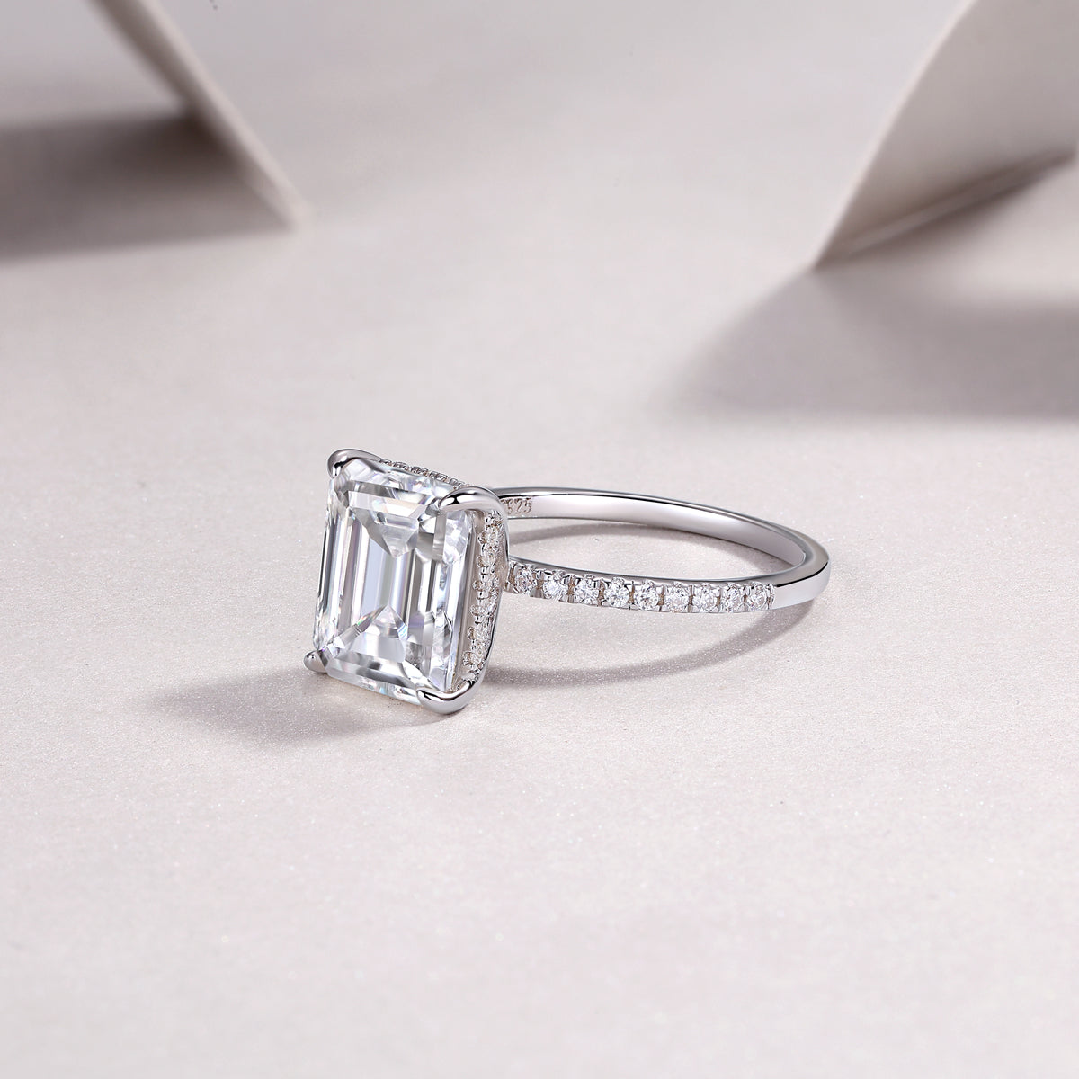 Iridescence City - Fashionable Diamond Jewelry Set With Moissanite S925 Sterling Silver And Platinum Diamond Ring