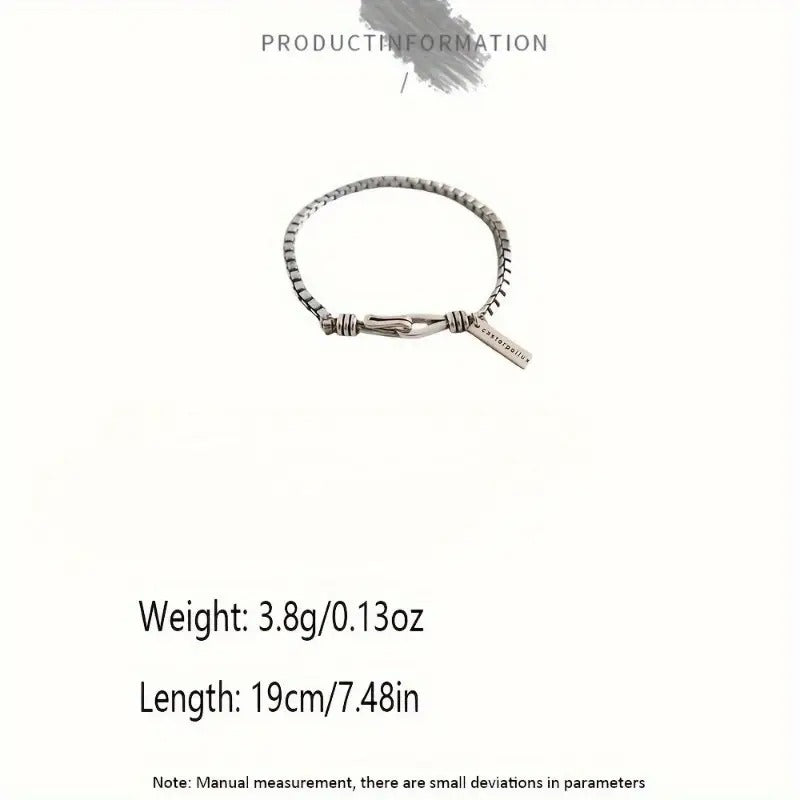 Vintage Box Chain Cross Bracelet, With A Unisex Design, Suitable For Daily Wear And Social Occasions , A Stylish Accessory For All Seasons