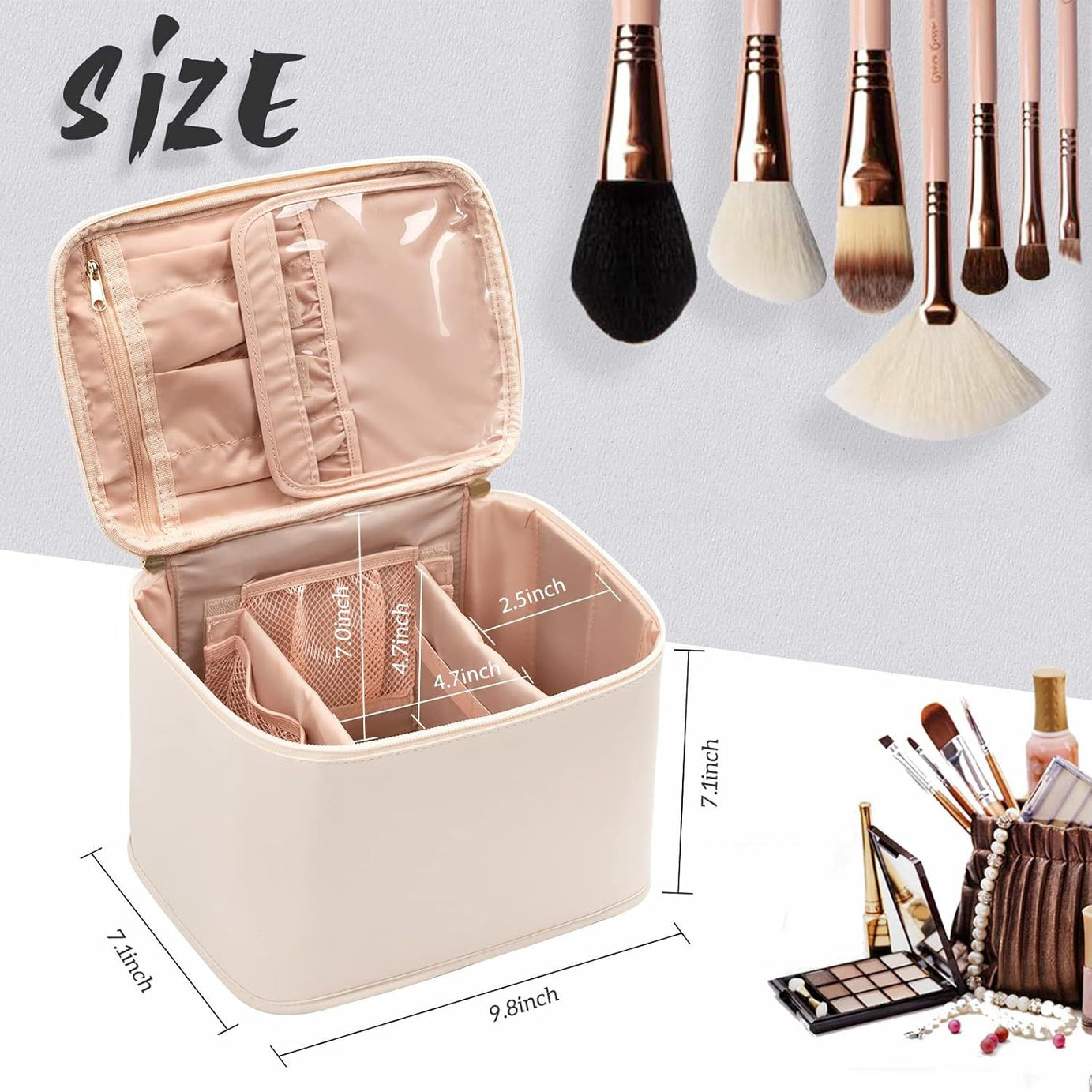 Portable Makeup Bag, Large-capacity Cosmetic Case, High-quality Storage