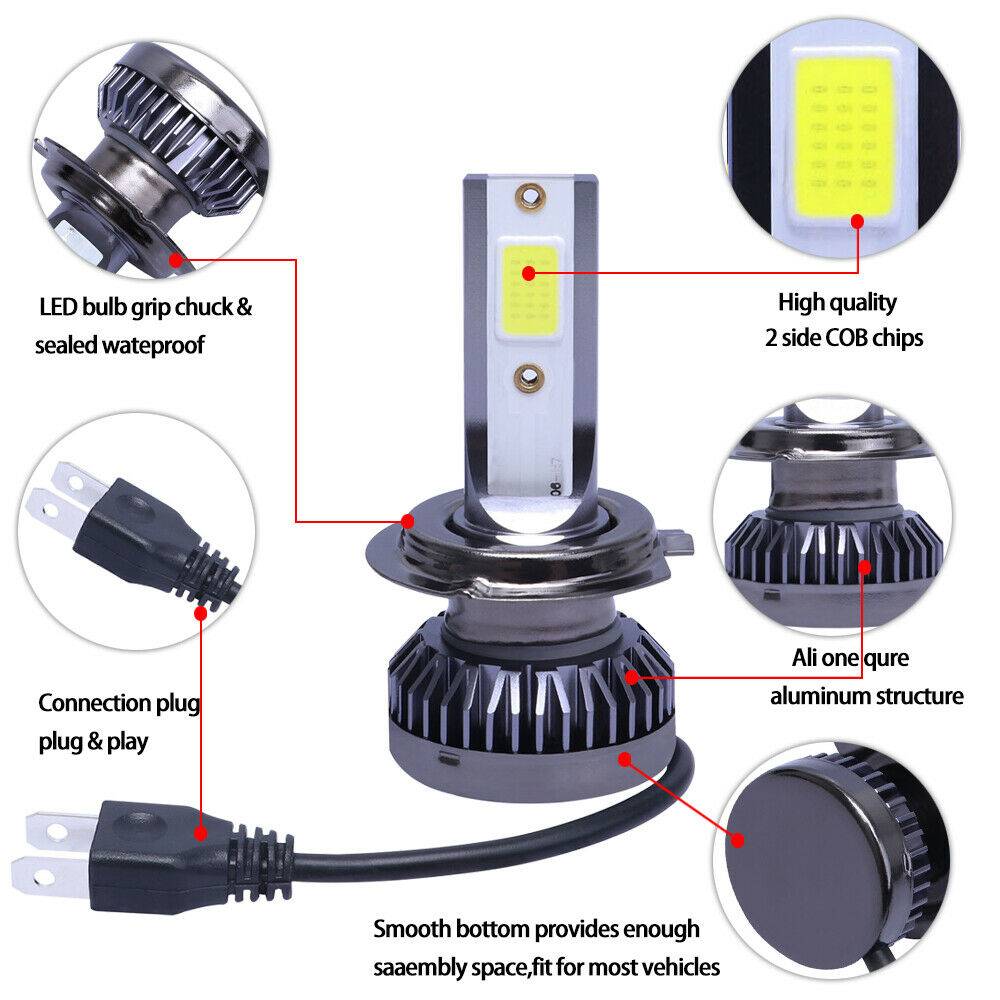 2x H7 LED Headlight Bulb Kit High Low Beam 8000K Super Blue 26000LM Light Bulb