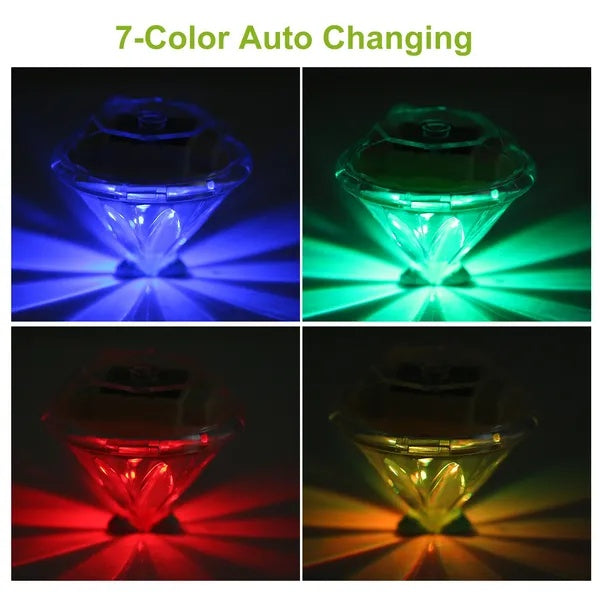 4Pcs Solar Garden Light Outdoor Diamond LED Light IP65 Waterproof