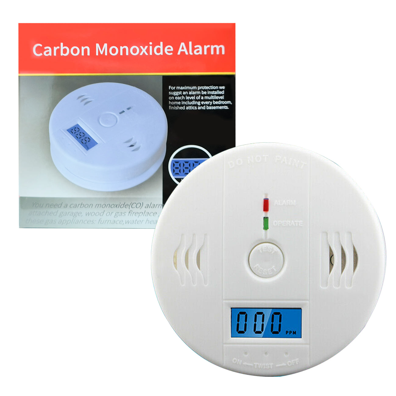 CO Carbon Monoxide Alarm Poisoning Sensor Warning Detector
