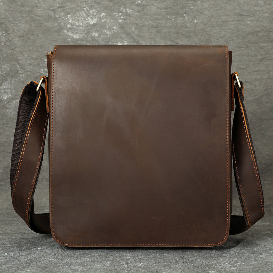 Men's Premium Leather Crossbody Bag, Sophisticated And Casual Single-shoulder Design