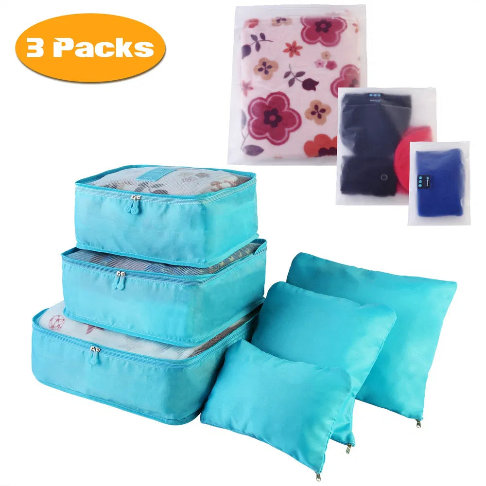 9Pcs Set Clothes Storage Bags Water-Resistant Travel Luggage Organizer Clothing Packing Cubes For Blouse Hosiery Stocking Underwear