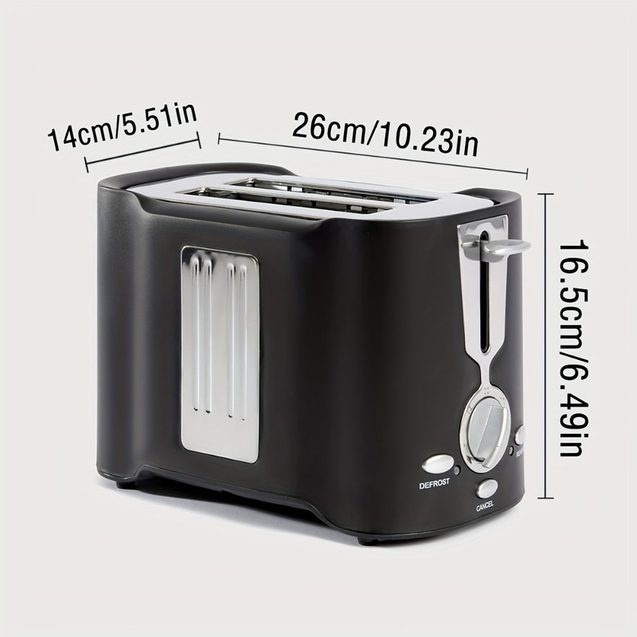2 Slice Toaster, Quick & Even Results Every Time, Wide Slots Fit Any Size Bread Drop-Down Crumb Tray For Easy Clean Up, Stainless