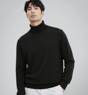 Mens Casual Turtleneck Sweaterthermal Base Layer Knit For Fall And Winter