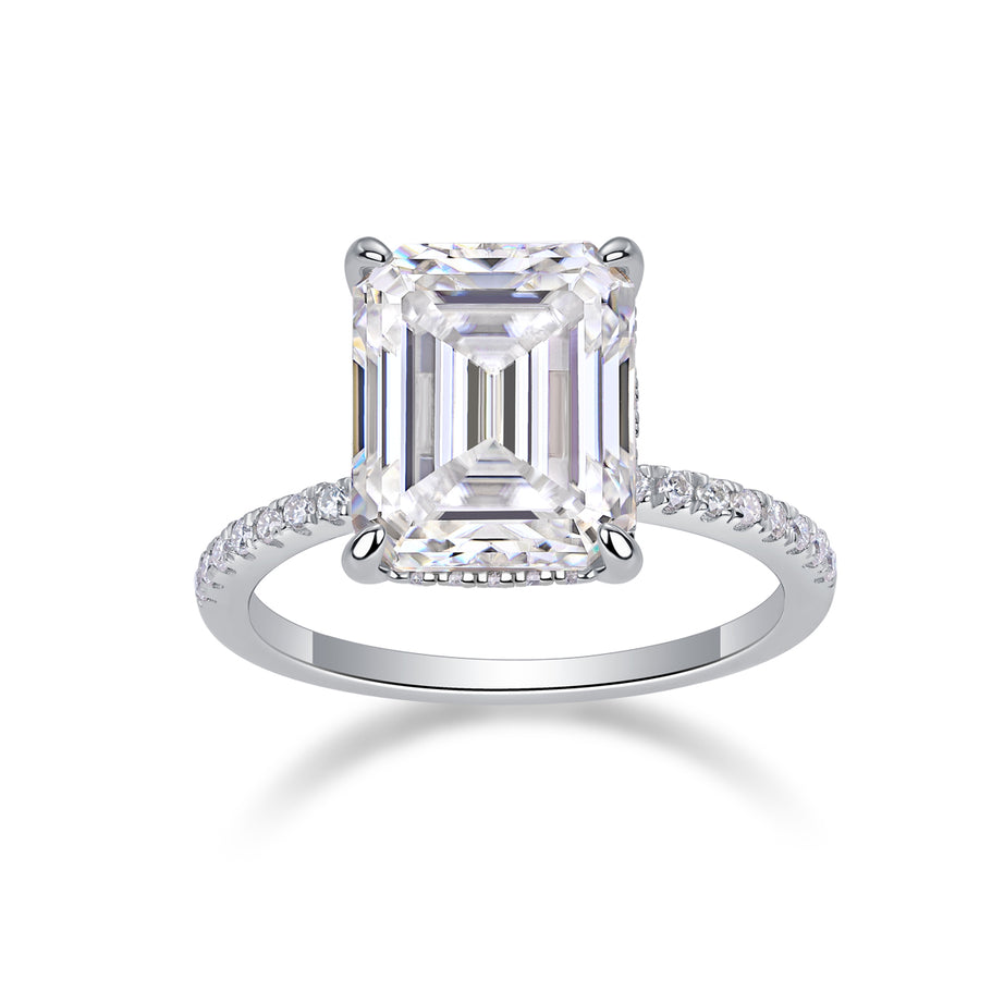 Iridescence City - Fashionable Diamond Jewelry Set With Moissanite S925 Sterling Silver And Platinum Diamond Ring