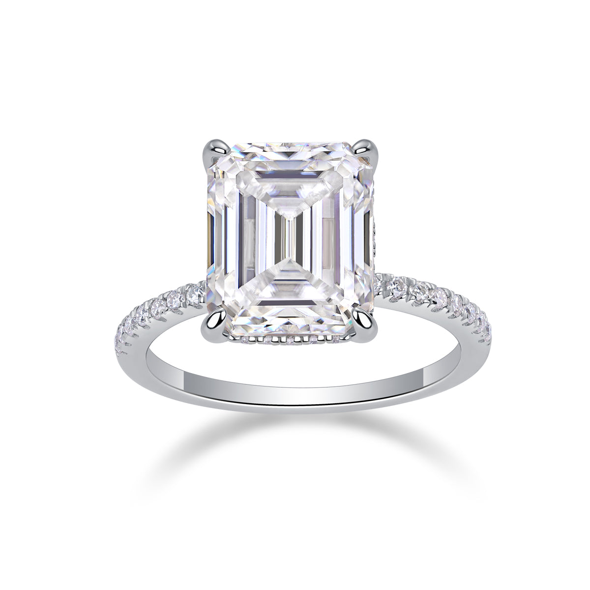 Iridescence City - Fashionable Diamond Jewelry Set With Moissanite S925 Sterling Silver And Platinum Diamond Ring