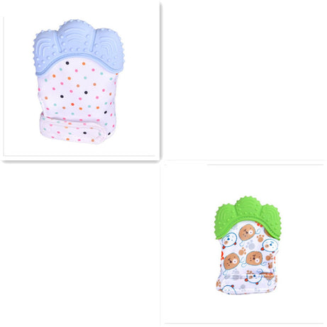 Baby teether baby anti-bite silicone molar gloves children's sound toys