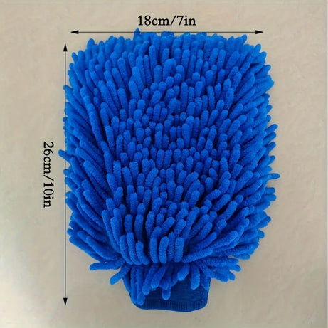 1 Chenille Plush Gloves for Car Cleaning Thickened Doublesided Car Cleaning Tools Ultrafine Fiber Car Washing Gloves