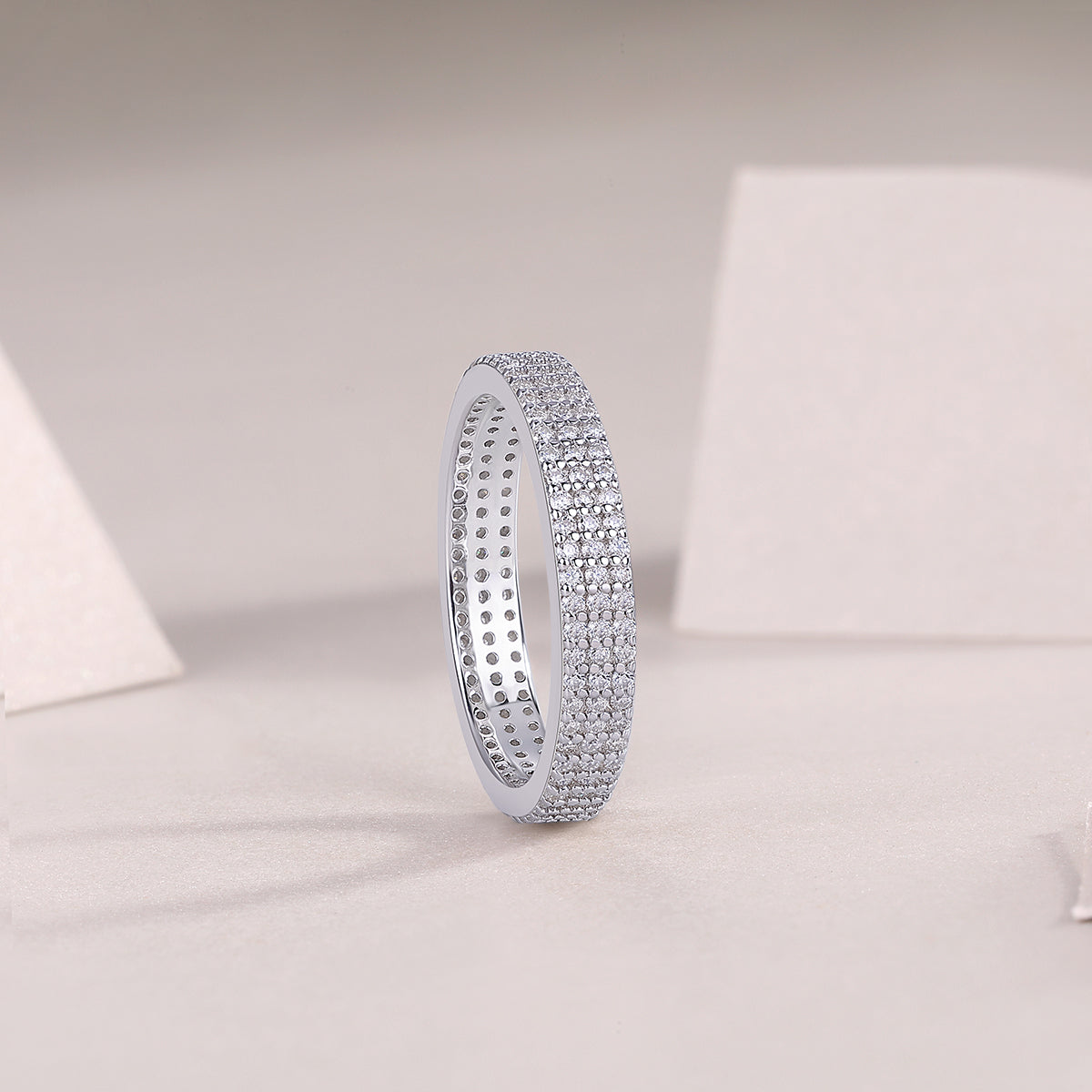 Light Up The Moments - A Fashionable Jewelry Ring Set With Moissanite S925 Sterling Silver And Platinum-plated Diamond