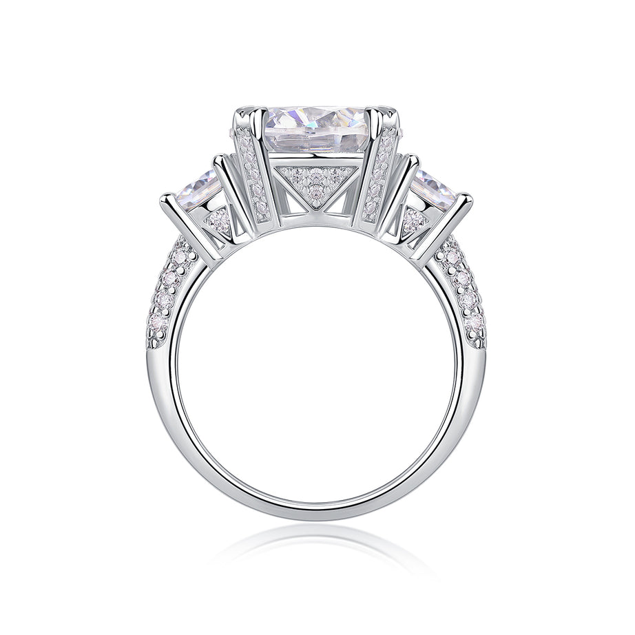 Dazzling Stars - A Fashionable And Luxurious Jewelry Piece Set With 5-carat Moissan Diamond S925 Sterling Silver And Platinum-plated Diamond