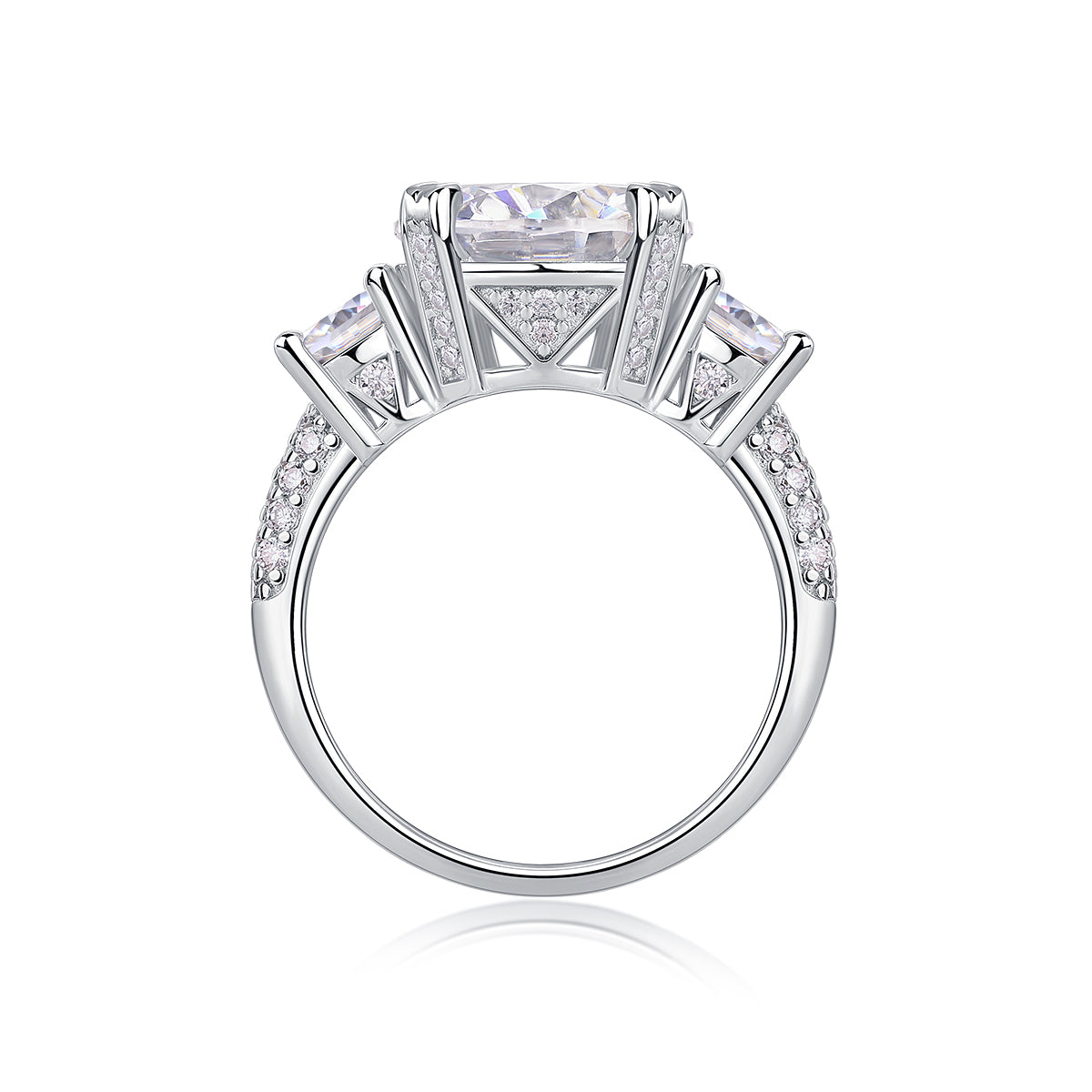 Dazzling Stars - A Fashionable And Luxurious Jewelry Piece Set With 5-carat Moissan Diamond S925 Sterling Silver And Platinum-plated Diamond