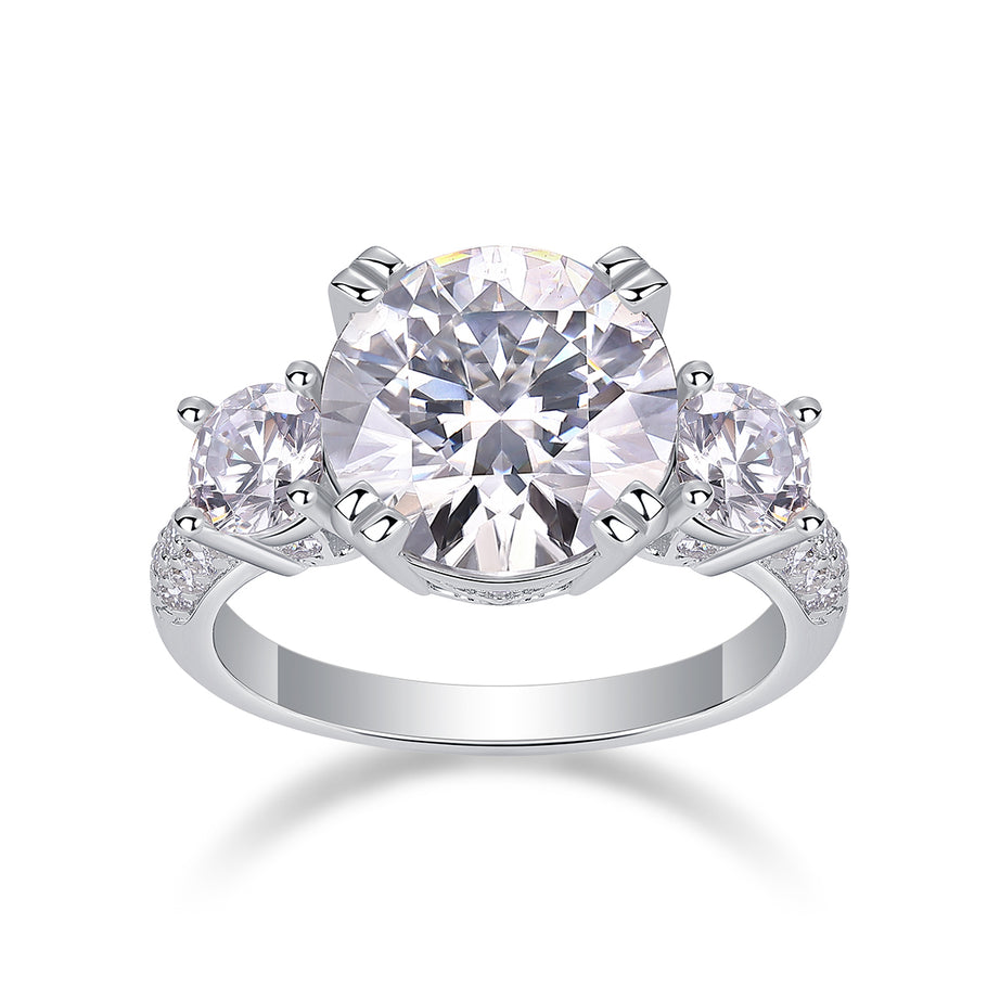 Dazzling Stars - A Fashionable And Luxurious Jewelry Piece Set With 5-carat Moissan Diamond S925 Sterling Silver And Platinum-plated Diamond