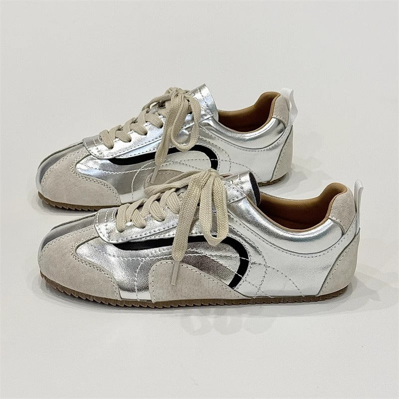 Women's New Arrival Retro Color-Block Flat Derbies All-Match Casual Sneakers