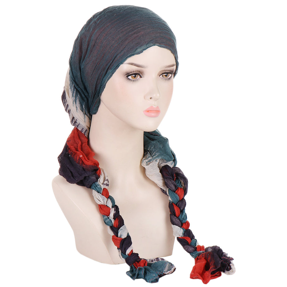 Tam-o'-shanter Hand-woven Braid Bandana Scarf Female Cap