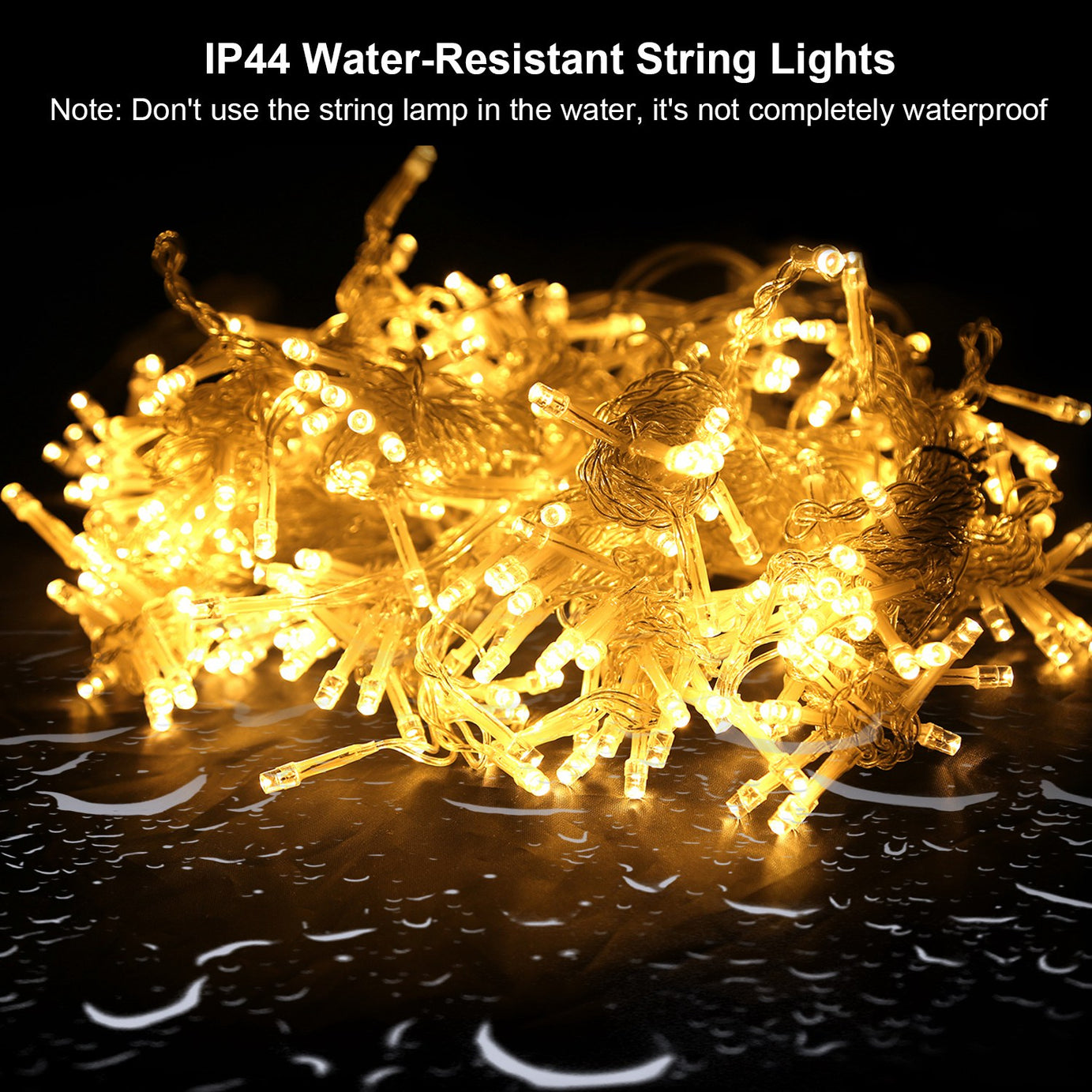 1Pc 3Meter 300 LEDs String Curtain Light With Remote 8 Light Modes IP44 Waterproof For Christmas Halloween New Year Yard Garden Party