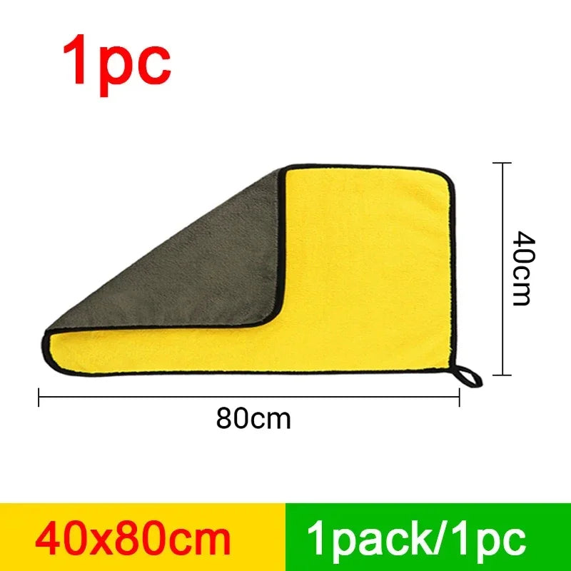 Car Microfiber Cleaning Towels Thicken Double Layer Soft Drying Cloth Towel Car Care Detailing Towel Wash Rags
