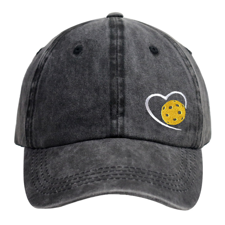 Pickle Ball Hat For Men Women, Adjustable Embroidered Wash Cotton Baseball Cap