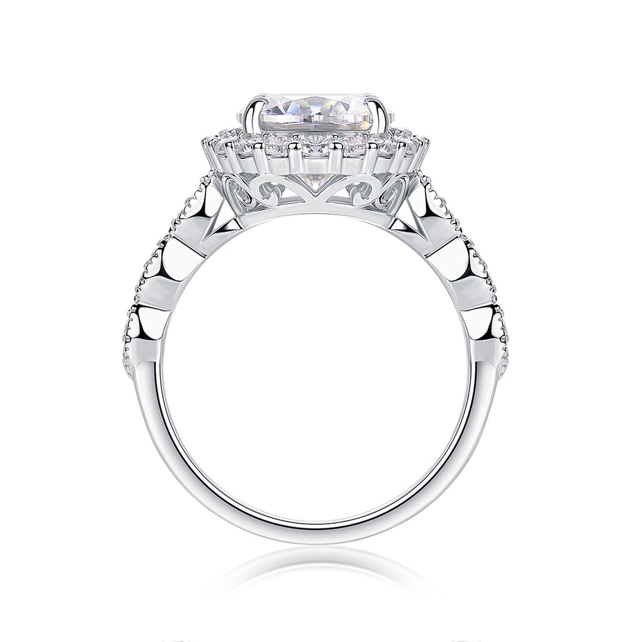 Starlight Shining - A Fashionable Jewelry Ring Set With 3-carat Moissanite S925 Sterling Silver And Platinum-plated Diamond