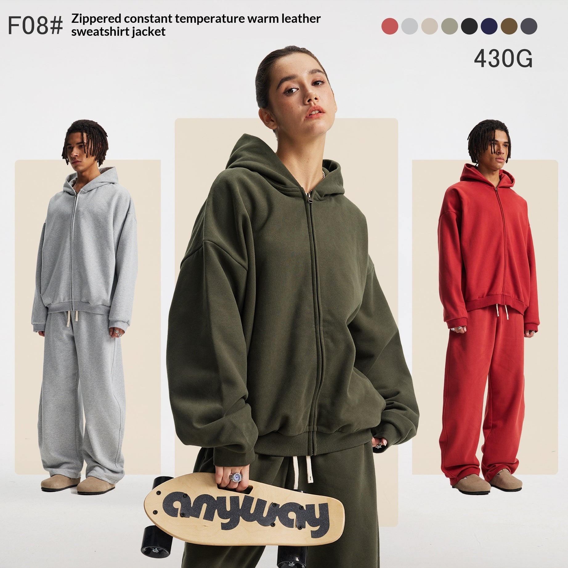 Hooded Cardigan Sweater Set For Men And Women