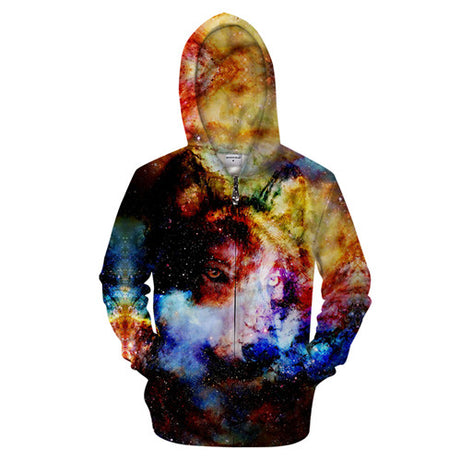 Digital Printing Long Sleeve Hooded Sweater Pullover Loose Couple Wear