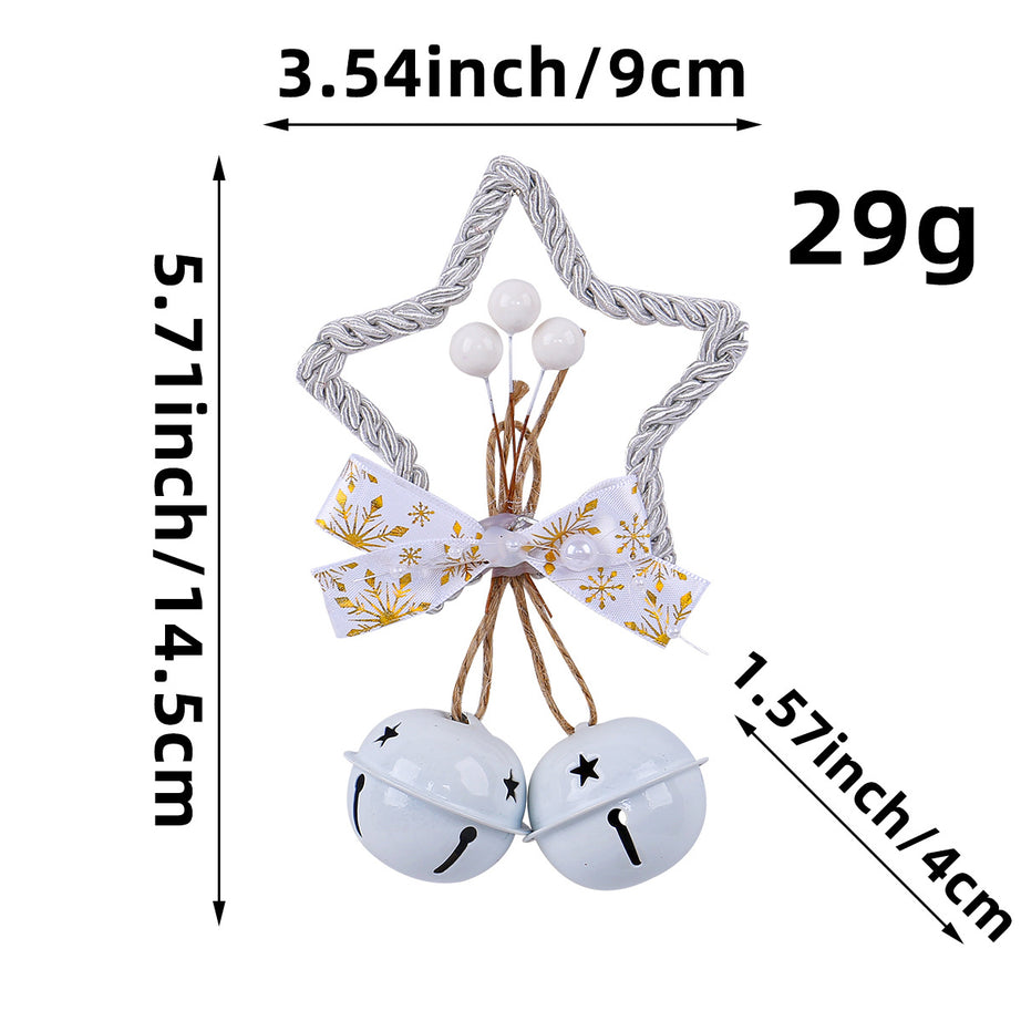 Christmas Five-pointed Star Bell Accessories Pendant Christmas Tree Ornament For Christmas Party DIY