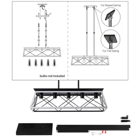 5 Lamps Farmhouse Chandelier Dining Room White - No Bulbs Unavailable Platform- Temu