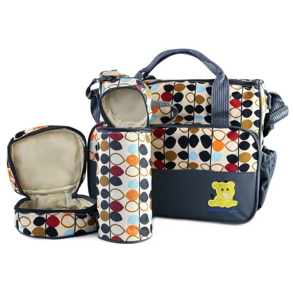 5PCS Baby Nappy Diaper Bags Set Mummy Diaper Shoulder Bags W