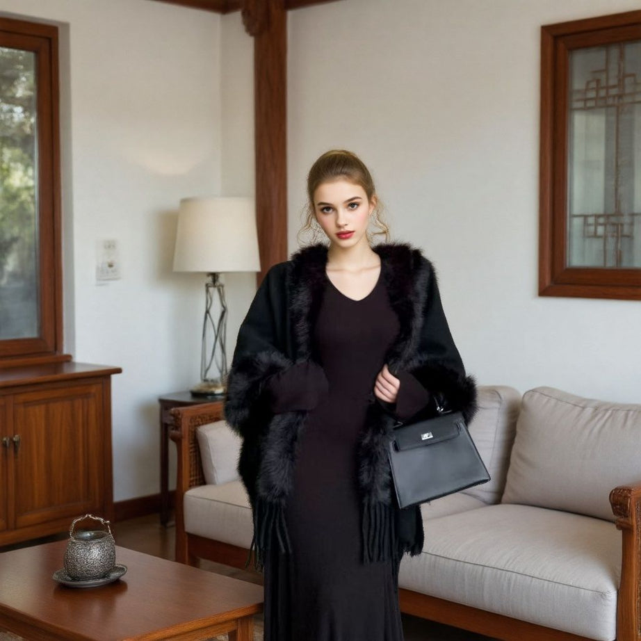 Women's Flow Su Spun Wool Cashmere Double-sided Woolen Cloak