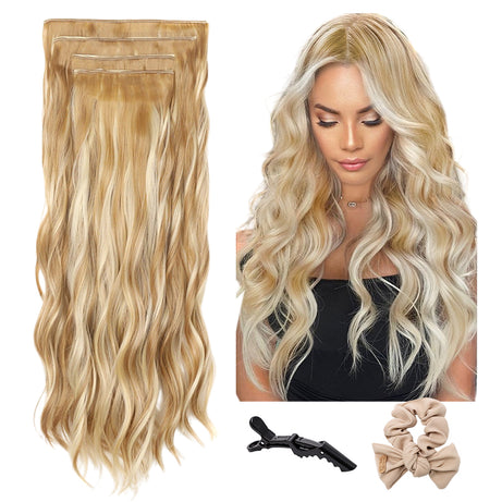 Holdbalance Clip In Hair Extensions Long Straight Wavy Synthetic Hairpiece,Natural & Soft Hair &Blends Well Hair Extension, Daily Use, Party Use Best Everyday Fashion Accessories