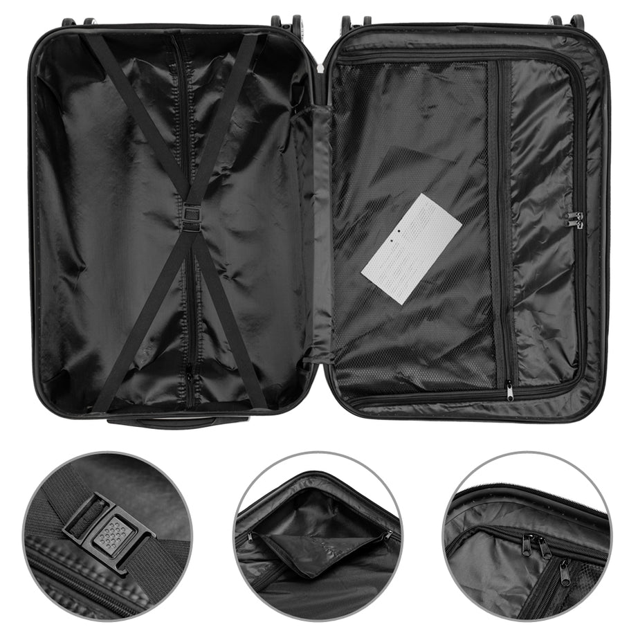 Vertical 3-in-1 Swivel Wheel With Handle Trolley Case 20in 24in 28in ABS Aluminum Alloy Trolley Classic Color - Dark Gray