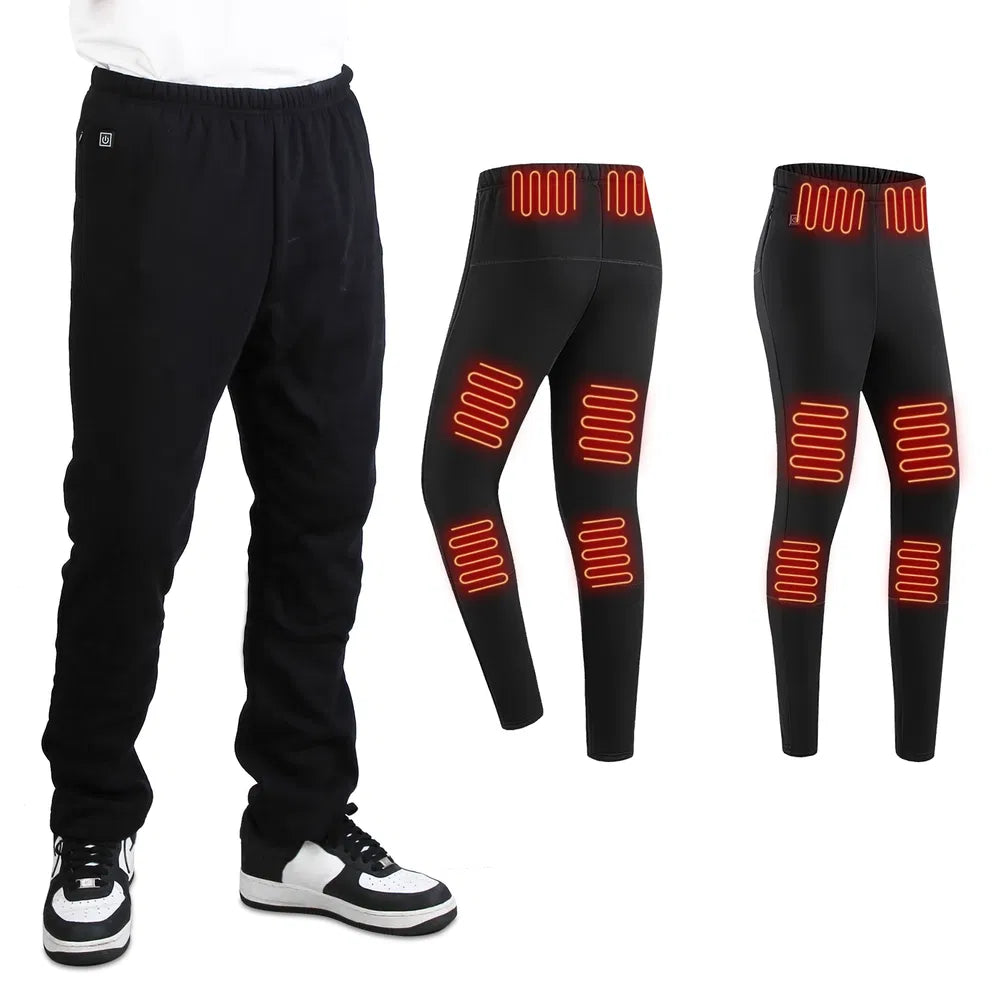 Winter Heated Pants For Men Women With 12 Heating Zones 5V USB Powered Heating Trouser With 3 Heating Levels Machine Washable For Outdoor Winter Activities Unisex