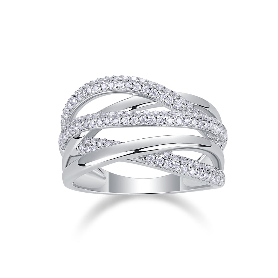 Brilliant Interweaving - A Fashionable And Luxurious Jewelry Accessory Set With Moissanite S925 Sterling Silver And Platinum-plated Diamond