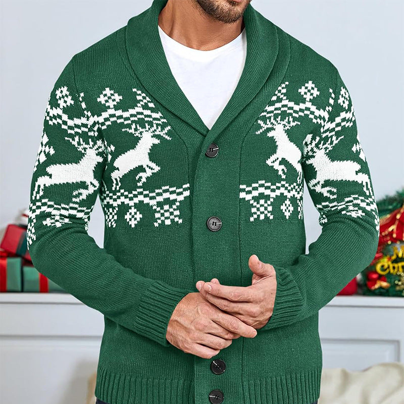 Mens Casual Knitted Cardigan Sweater Top