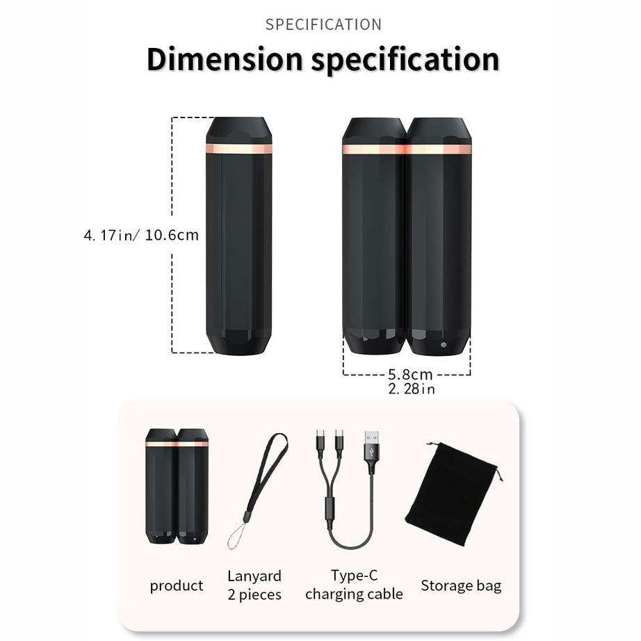 Heat For Camping Hiking Hunting Golf Heater Reusable Portable Pocket Heater With Split Magnetic And Flashlight Hand Warmers