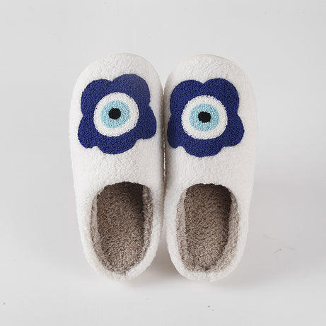 Cozy Home Flower-Eye Warm Winter Cotton Slippers