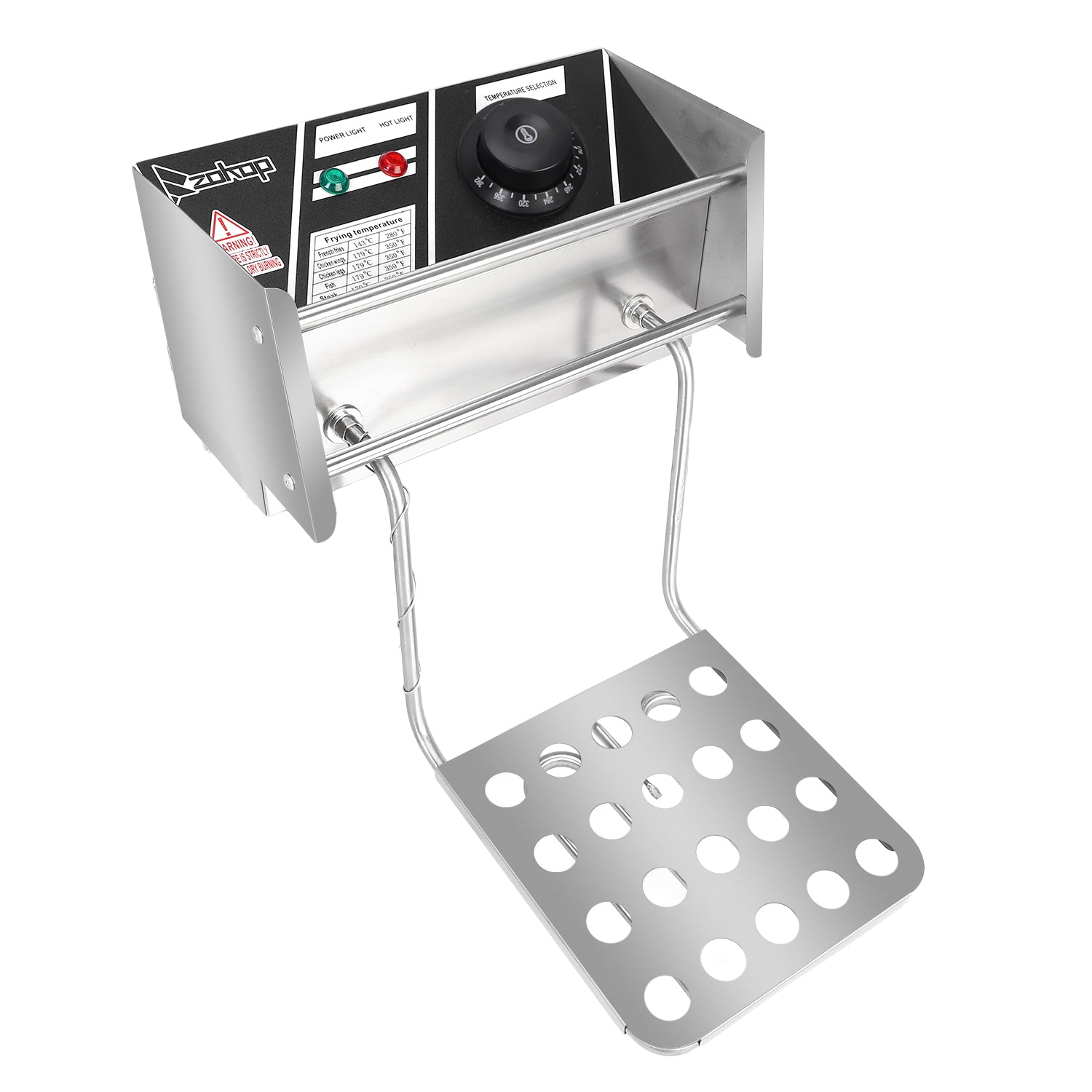 Electric Fryer Silver Stainless Steel Single Cylinder