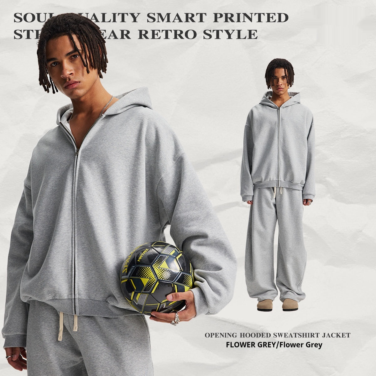 Hooded Cardigan Sweater Set For Men And Women