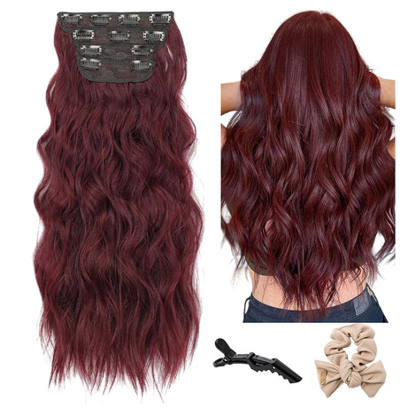 Holdbalance Clip In Hair Extensions Long Straight Wavy Synthetic Hairpiece,Natural & Soft Hair &Blends Well Hair Extension, Daily Use, Party Use Best Everyday Fashion Accessories
