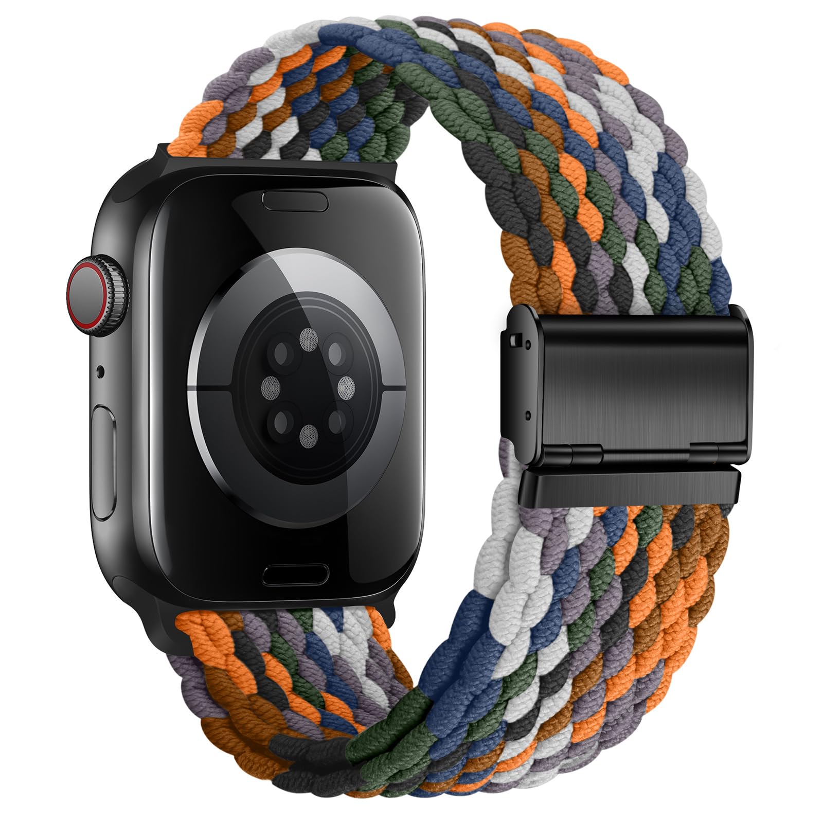 Nepfaivy Compatible With Apple Watch Band - 38mm 40mm 41mm 42mm 44mm 45mm 49mm Braided Stretchy Sport Band For Apple Watch Series SE 8 7 6 5 4 3 2 1, Women Men Nylon Fabric Elastic Loop Breathable Wat
