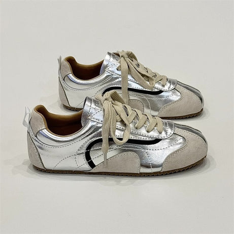 Women's New Arrival Retro Color-Block Flat Derbies All-Match Casual Sneakers