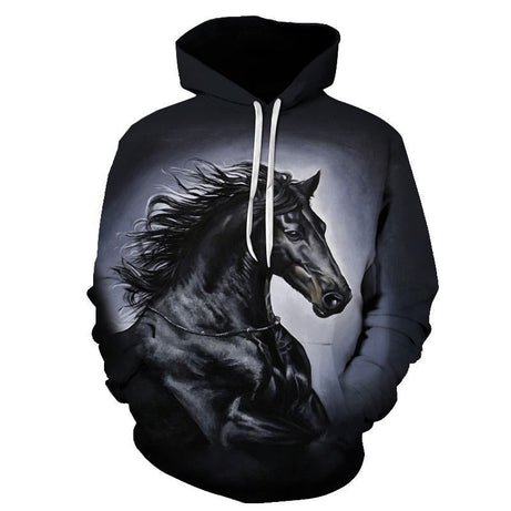 Mens Printed Hoodie Loose-fitting Top