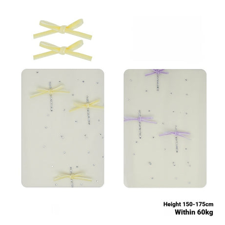 Velvet Bow Rhinestone White Stockings